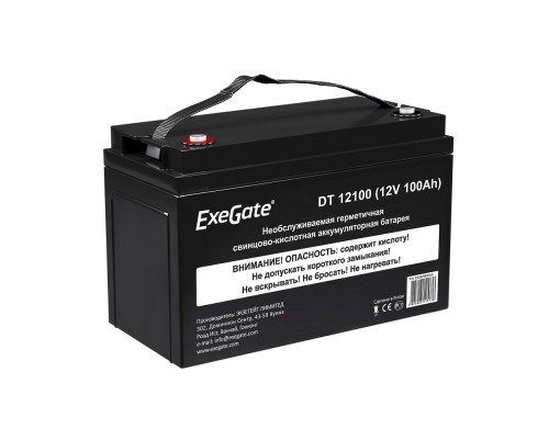 Аккумуляторная батарея ExeGate DT 12100 (12V 100Ah, под болт М6)