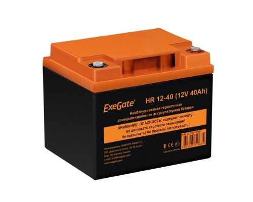 Аккумуляторная батарея ExeGate HR 12-40 (12V 40Ah, под болт М6)
