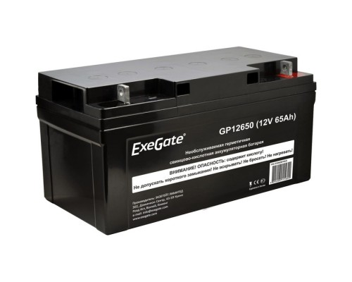 Аккумуляторная батарея ExeGate GP12650 (12V 65Ah, под болт М6)