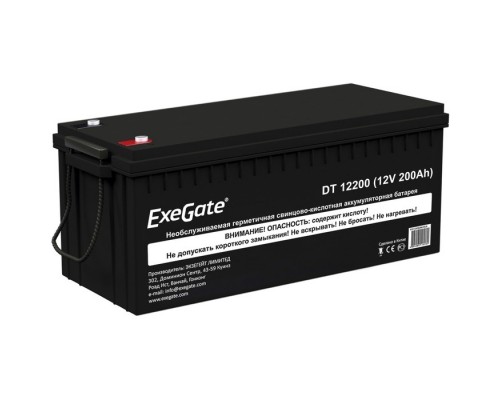 Аккумуляторная батарея ExeGate DT 12200 (12V 200Ah, под болт М8)