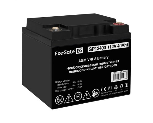 Аккумуляторная батарея ExeGate GP12400 (12V 40Ah, под болт М6)