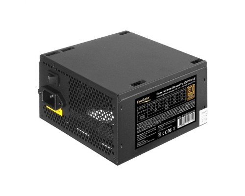 Серверный БП 600W ExeGate ServerPRO 80 PLUS® Bronze 600PPH-SE (ATX, for 3U+ cases, APFC, КПД 89% (80 PLUS Bronze), 12cm fan, 24pin, 2x(4+4)pin, 4xPCI-E, 6xSATA, 3xIDE, black)