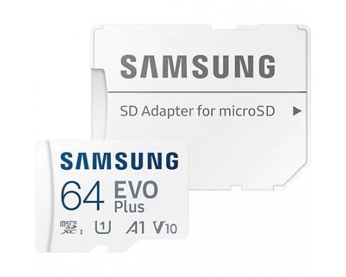 Флеш карта microSDXC 64Gb Samsung EVO Plus Class10 UHS-I, w/adapter (MB-MC64KA/RU)