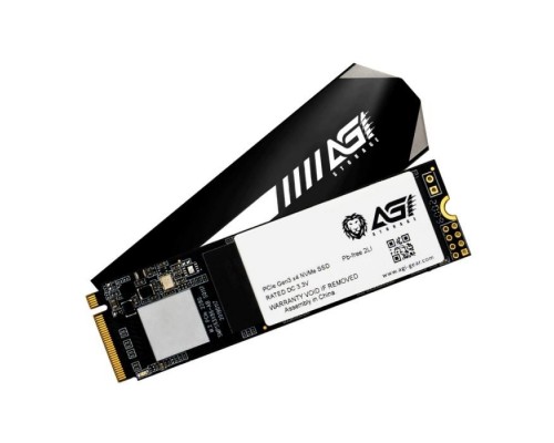 Твердотельный накопитель M.2 2280 500GB AGI AI298 Client SSD PCIe Gen3x4 with NVMe, 2311/1456, IOPS 48/242K, MTBF 1.6M, 3D NAND QLC, 180TBW, 0,33DWPD, RTL (611153) 100