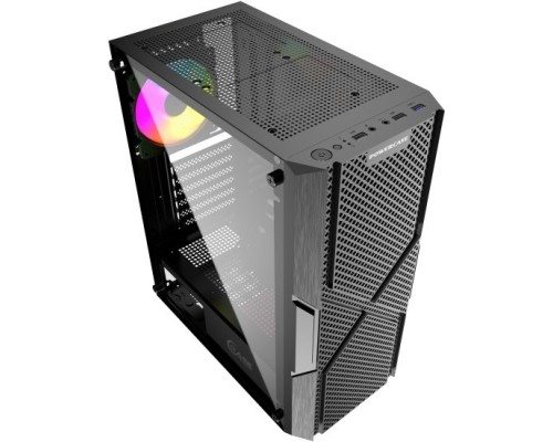 Корпус Powercase Mistral T4B, Tempered Glass, 4x 120mm 5-color fan, чёрный, ATX  (CMITB-L4)