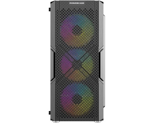 Корпус Powercase Mistral T4B, Tempered Glass, 4x 120mm 5-color fan, чёрный, ATX  (CMITB-L4)