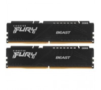Оперативная память 64GB Kingston DDR5 5200 DIMM FURY Beast Black XMP Gaming Memory KF552C40BBK2-64 Non-ECC, CL40, 1.25V, (Kit of 2) 2RX8 40-40-40  288-pin 16Gbit, RTL                                                                                    