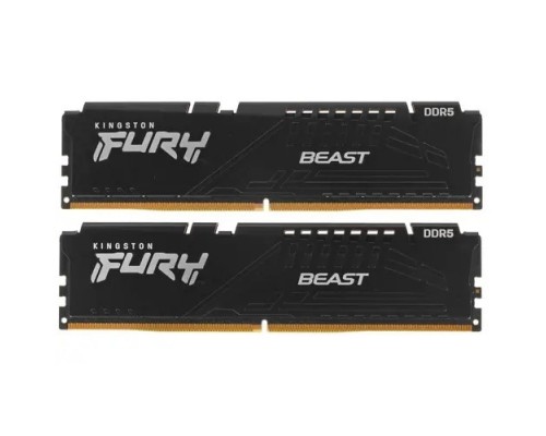 Оперативная память 64GB Kingston DDR5 5200 DIMM FURY Beast Black XMP Gaming Memory KF552C40BBK2-64 Non-ECC, CL40, 1.25V, (Kit of 2) 2RX8 40-40-40  288-pin 16Gbit, RTL