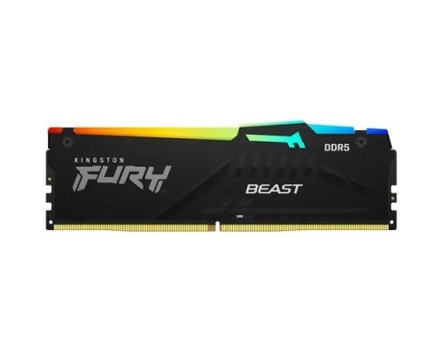 Оперативная память 16GB Kingston DDR5 5200 DIMM FURY Beast Black XMP Gaming Memory KF552C40BBA-16 Non-ECC, CL40, 1.25V, 1RX8 40-40-40  288-pin 16Gbit, RTL