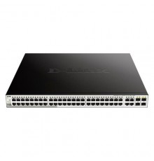 Настраиваемый коммутатор D-Link DGS-1210-52MP/F3A WebSmart с 48 портами 10/100/1000Base-T и 4 комбо-портами 100/1000Base-T/SFP (48 портов с поддержкой PoE 802.3af/802.3at (30 Вт), PoE-бюджет 370 Вт).                                                   