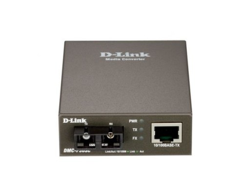 Медиаконвертер D-Link DMC-F30SC/B1A с 1 портом 10/100Base-TX и 1 портом 100Base-FX с разъемом SC для одномодового оптического кабеля (до 30 км)