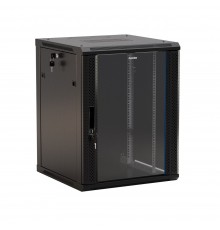 Шкаф коммутационный Hyperline (TWB-0666-GP-RAL9004) настенный 6U 600x600мм пер.дв.стекл 2 бок.пан. 60кг черный 367мм IP20 сталь                                                                                                                           