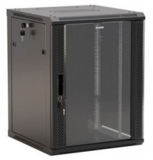 Шкаф коммутационный Hyperline (TWB-1266-GP-RAL9004) настенный 12U 600x600мм пер.дв.стекл 2 бок.пан. 60кг черный 650мм IP20 сталь                                                                                                                          