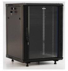 Шкаф коммутационный Hyperline (TWB-FC-2266-SR-RAL9004) настенный 22U 600x600мм пер.дв.стал.лист 60кг черный 1098мм IP20 сталь                                                                                                                             