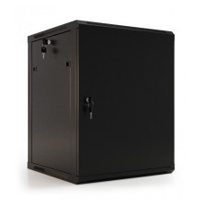 Шкаф коммутационный Hyperline (TWB-0645-SR-RAL9004) настенный 6U 600x450мм пер.дв.стал.лист 60кг черный 275мм 180град. 367мм IP20 сталь                                                                                                                   