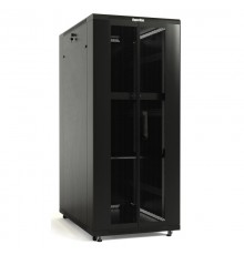 Шкаф серверный Hyperline (TTB-4261-DD-RAL9004) напольный 42U 600x1000мм пер.дв.перфор. задн.дв.перфор. 2 бок.пан. направл.под закл.гайки 800кг черный 910мм 2055мм IP20 сталь                                                                             