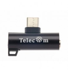 Telecom TA433-B Переходник USB3.1 Type-C 2 in 1 audio+PD charging черный [6926123465578]                                                                                                                                                                  