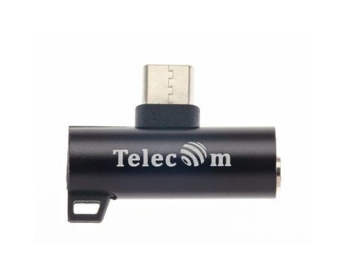 Telecom TA433-B Переходник USB3.1 Type-C 2 in 1 audio+PD charging черный [6926123465578]