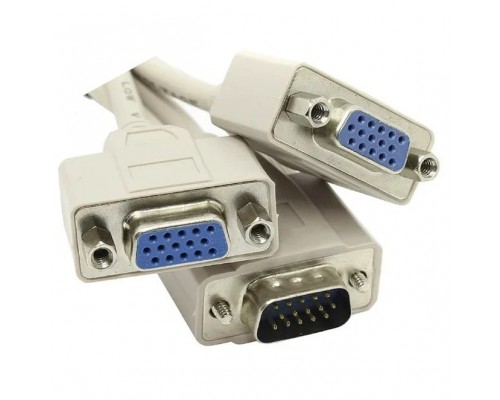 Кабель-разветвитель VGA 1=>2 (1x15M/2 x15F), VGA Spliter Cable 0.3m 06937510841219