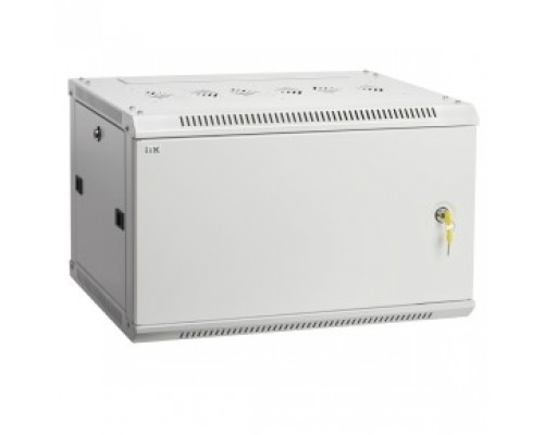 Шкаф коммутационный ITK Linea W (LWR3-06U66-MF) настенный 6U 600x600мм пер.дв.металл 90кг серый 500мм 19кг 200град. 370мм IP20 IK10 сталь