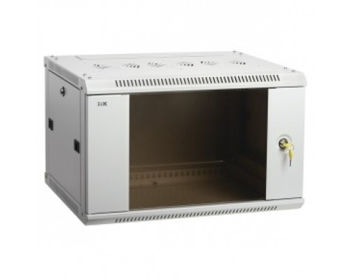 Шкаф коммутационный ITK Linea W (LWR3-18U66-GF) настенный 18U 600x600мм пер.дв.стекл задн.дв.стал.лист 90кг серый 500мм 41кг 200град. 900мм IP20 IK08 сталь