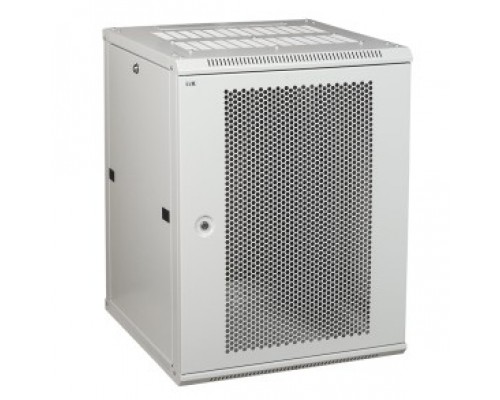 Шкаф коммутационный ITK Linea W (LWR3-18U66-PF) настенный 18U 600x600мм пер.дв.перфор. 90кг серый 500мм 200град. 900мм IP00 IK10 сталь