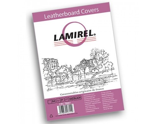 Обложки Lamirel Delta A4, картонные, с тиснением под кожу , цвет: черный, 250г/м, 100шт (LA(CRC)-78687)