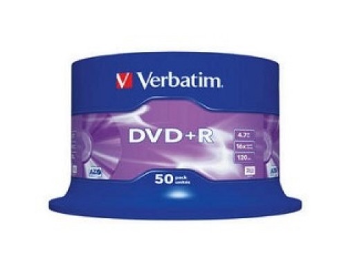 Диск DVD+R Verbatim 4.7 Gb, 16x, Cake Box (50), (50/200)