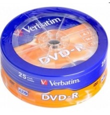Диск DVD-R Verbatim 4.7 Gb, 16x, Shrink (25), (25/300)                                                                                                                                                                                                    