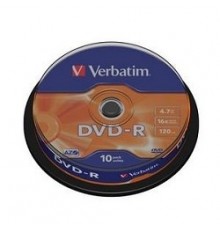 Диск DVD-R Verbatim 4.7 Gb, 16x, Cake Box (10), (10/200)                                                                                                                                                                                                  