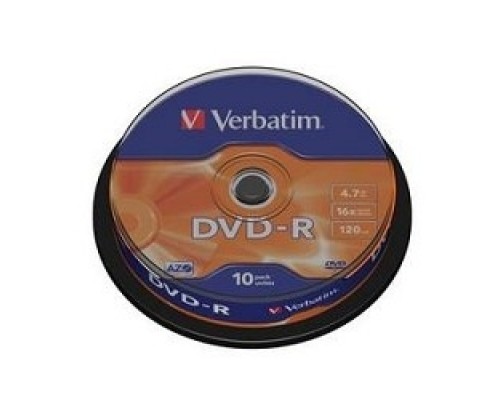 Диск DVD-R Verbatim 4.7 Gb, 16x, Cake Box (10), (10/200)