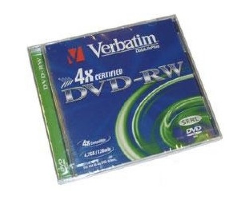 Диски  DVD+RW  Verbatim 4-x, 4.7 Gb,  (Jewel Case 5 шт)  (43229/43228)