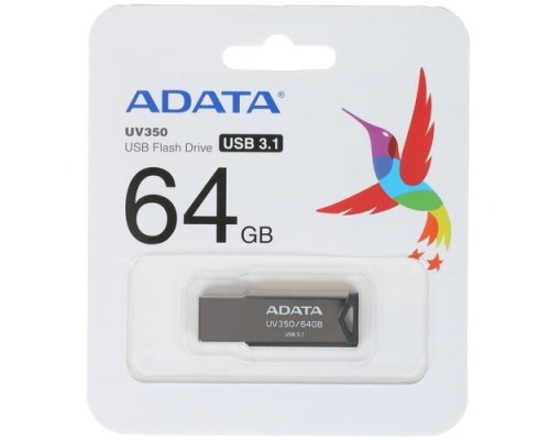 Флеш накопитель 64GB A-DATA UV350, USB 3.1, Черный