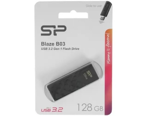 Флеш накопитель 128Gb Silicon Power Blaze B03, USB 3.2, Черный