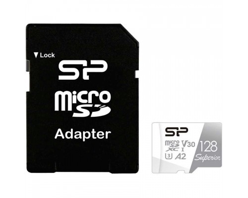 Флеш карта microSD 128GB Silicon Power Superior Pro A2 microSDXC Class 10 UHS-I U3 Colorful 100/80 Mb/s (SD адаптер)