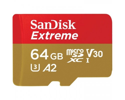 Флеш карта microSD 64GB SanDisk microSDXC Class 10 UHS-I A2 C10 V30 U3 Extreme 170MB/s