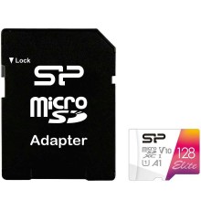 Флеш карта microSD 128GB Silicon Power Elite A1 microSDXC Class 10 UHS-I U1 100 Mb/s (SD адаптер)                                                                                                                                                         