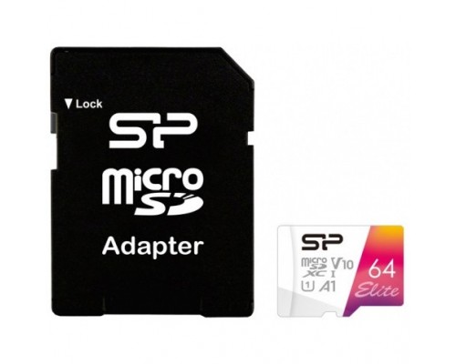 Флеш карта microSDXC 64Gb Class10 Silicon Power SP064GBSTXBV1V20SP Elite + adapter