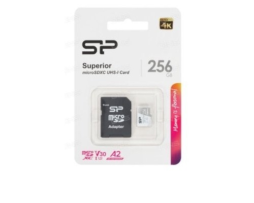 Флеш карта microSDXC 256Gb Class10 Silicon Power SP256GBSTXDA2V20SP Superior + adapter