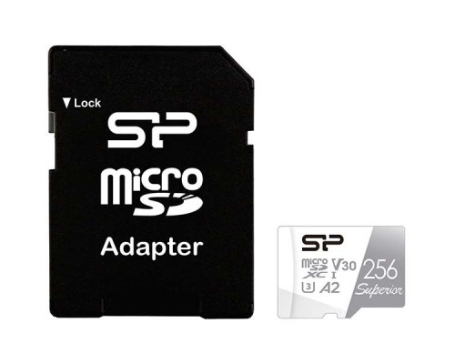 Флеш карта microSDXC 256Gb Class10 Silicon Power SP256GBSTXDA2V20SP Superior + adapter