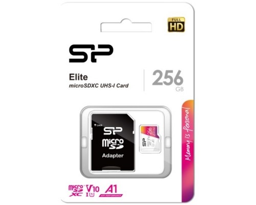 Флеш карта microSDXC 256Gb Class10 Silicon Power SP256GBSTXBV1V20SP Elite + adapter