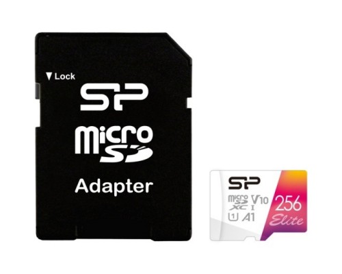 Флеш карта microSDXC 256Gb Class10 Silicon Power SP256GBSTXBV1V20SP Elite + adapter