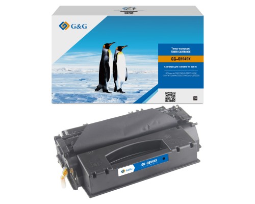 Картридж G&G, аналог HP Q5949X/Q7553X/ Canon 108H/708H/715H/508II/515II/308H/315H 7k с чипом