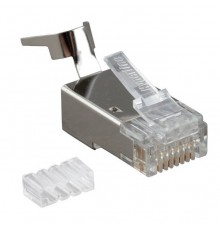 Коннектор Hyperline (PLUG-8P8C-UV-C6-TW-SH-10) FTP кат.6 RJ45 прозрачный (упак.:100шт)                                                                                                                                                                    