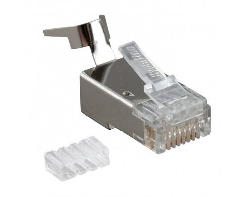 Коннектор Hyperline (PLUG-8P8C-UV-C6-TW-SH-10) FTP кат.6 RJ45 прозрачный (упак.:100шт)