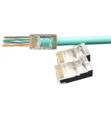 Коннектор Hyperline (PLEZ-8P8C-U-C5-SH-100) FTP кат.5e RJ45 прозрачный (упак.:100шт)                                                                                                                                                                      