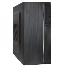 Корпус Minitower ExeGate mEVO-9302-RGB-600W-12 (mATX, БП 600NPX с вент. 12см, 2*USB+1*USB3.0, HD аудио, черный с RGB подсветкой)                                                                                                                          