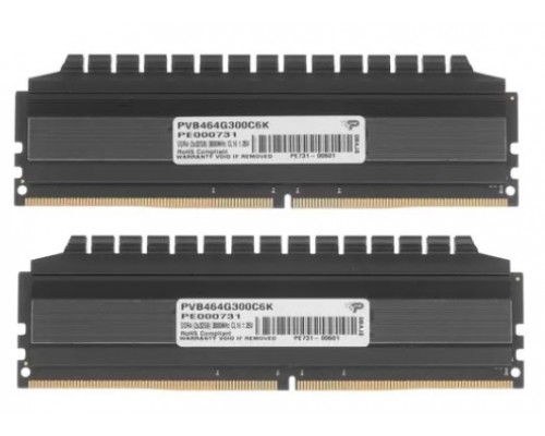 Память DDR4 2x32Gb 3000MHz Patriot PVB464G300C6K Viper 4 Blackout RTL PC4-25600 CL16 DIMM 288-pin 1.35В kit