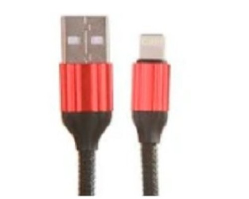 Кабель USB Lightning LDNIO LD_B4633 LS431/ 1m/ 2.4A/ медь: 86 жил/ Нейлоновая оплетка/ Red