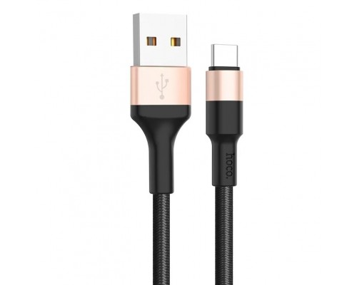 Кабель USB Type-C/ HOCO HC-80244 X26/ 1m/ 2A/ Нейлон/ Black&Gold